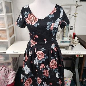 Floral pinup rockabilly dress